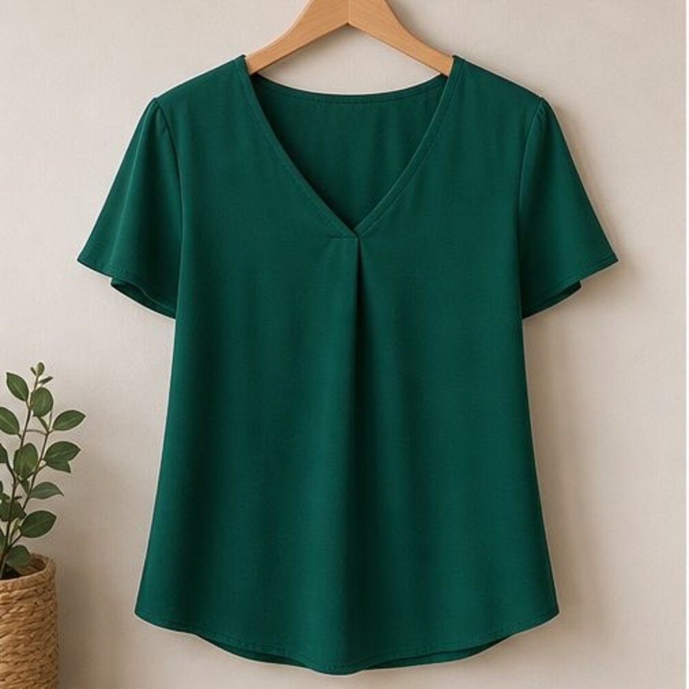 Emerald Tie Neck Blouse